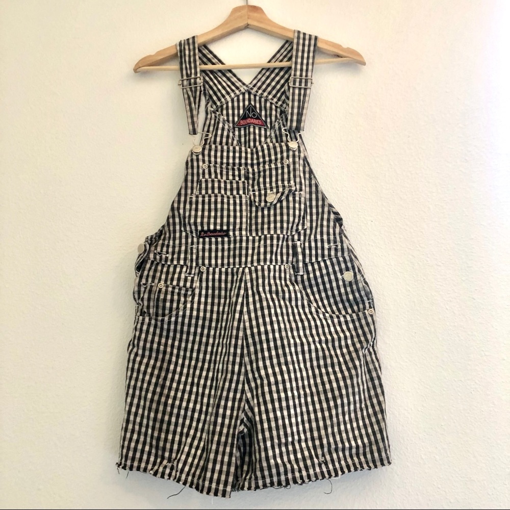 Vintage Black Gingham Overalls